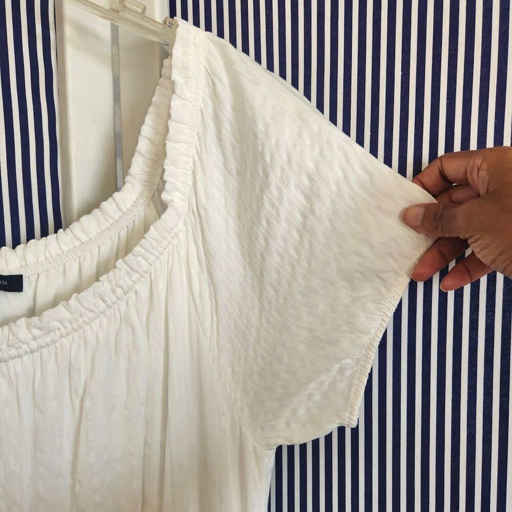 Tommy Hilfiger White Tiered- Ruffled Maxi Dress Size 14 - Picture 2 of 9